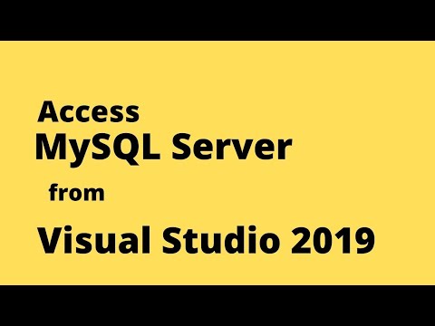 Connecting MySQL to Visual Studio 2019