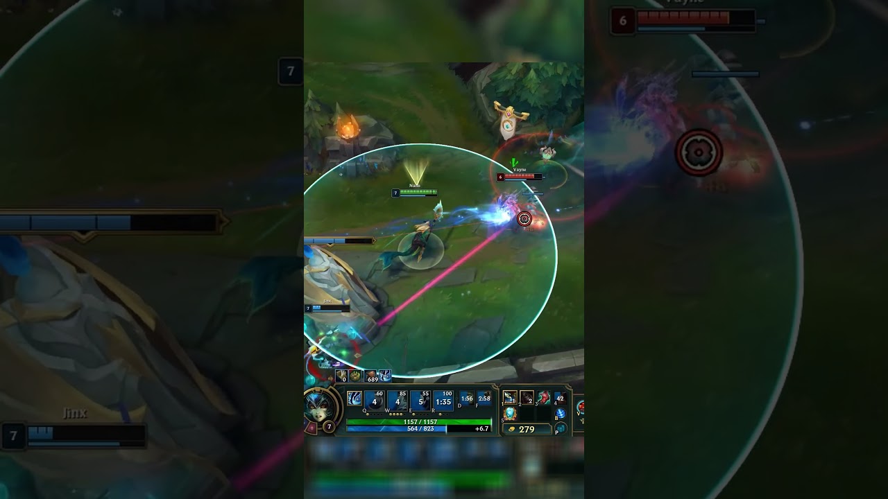 Nami & Jinx vs Vayne & Thresh Bot Lane Fight 