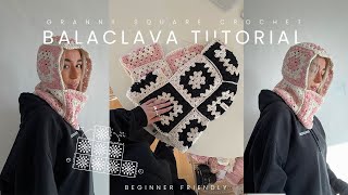 crochet GRANNY SQUARE BALACLAVA beginner friendly pattern