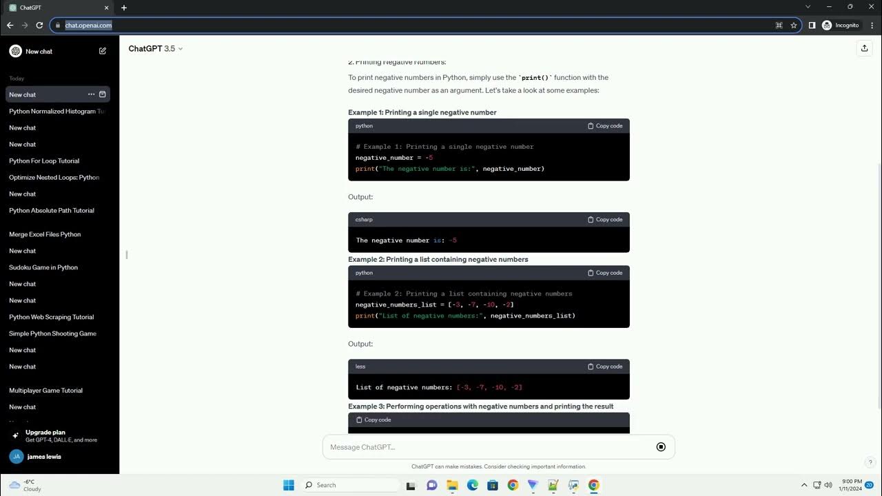 how to print negative numbers in python - YouTube