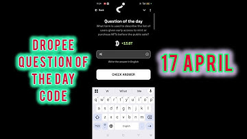 17 April Dropee Question of The Day || Dropee Question of The Day 17 April || total technical