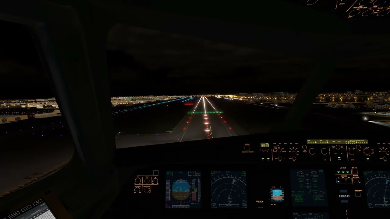 X-Plane 12 Toliss A320neo Landing at Miami Runway 09 (cockpit view)