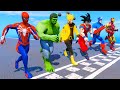 Team ironman vs team spiderman  running challenge funny contest  gta v mods