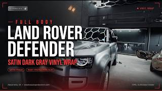 Land Rover Defender Gets a Full Vinyl Wrap in Satin Dark Gray!