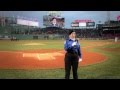 Transportation Security Officer Sings National Anthem at Fenway Park