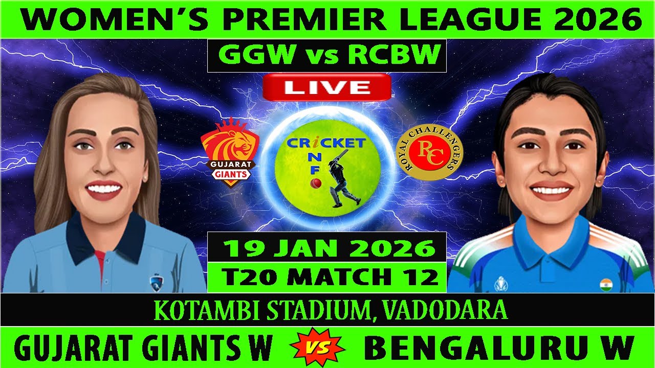 Royal Challengers Bengaluru Women vs Gujarat Giants Women | RCBW v GGW Live | 12th Match of WPL 2026