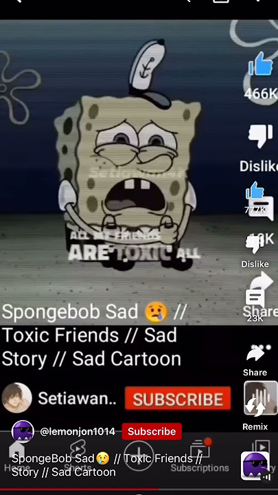 SpongeBob Sad 😢 // Toxic Friends // Story // Sad Cartoon