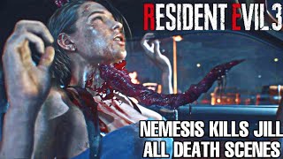 RESIDENT EVIL 3 Remake / Nemesis Kills Jill - Death Scenes Compilation DLC Classic Costumes