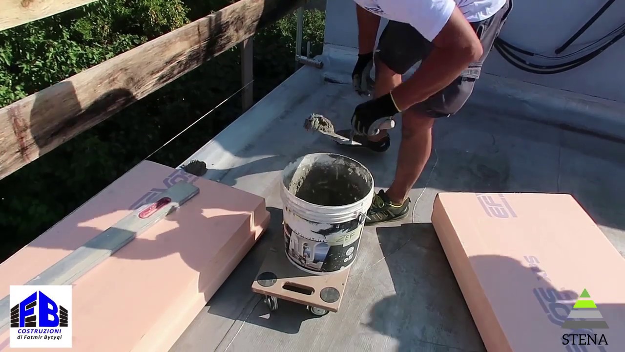 Isolamento di un tetto piano - Insulation of a flat roof.