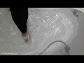 Wetlook - Chantelle in bathtub with Adidas SuperStar