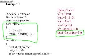 OMPUTER PROGRAMMING AND COMPUTATIONAL TECHNIQUES : - Successive approximations C++ Program