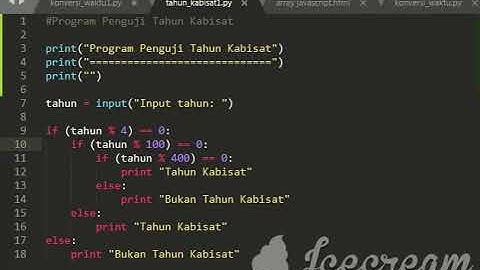 Program Penguji tahun kabisat pada Python