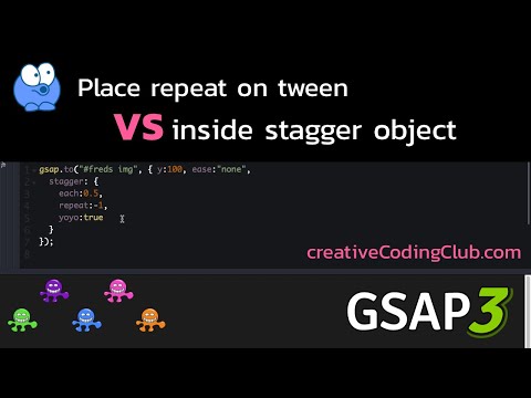 GreenSock Repeat in Stagger Object (GSAP 3)