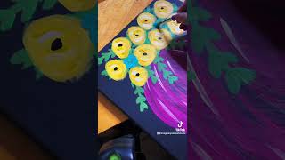 Pumpkin with Flowers #shorts #subscribe #art #artvlog #halloween #paintingtutorial #flowerpower #fun