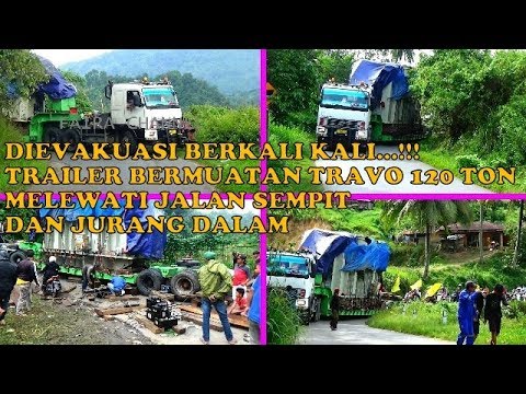 EVAKUASI TRUCK TRAILER MUATAN TRAVO 120 TON MILIK PLTA OMBILIN via TABEK PATAH