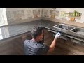 The Most Detailed Construction Technique, Installation of Granite Kitchen Tables.Construction Skills