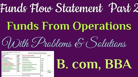 Funds Flow Statement Part 2|| Funds From Operations with problems & solutions ||B. com, BBA