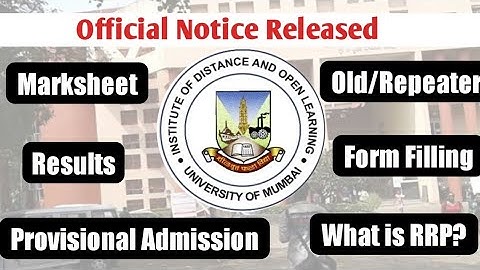 Mumbai University IDOL Results | Marksheet distribution | Old/Repeater Form Filling | Ashish Sir