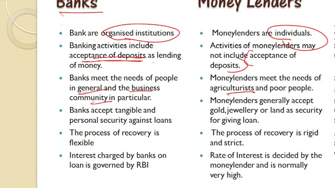 Difference Between Banks And Money Lenders In 1 Min YouTube