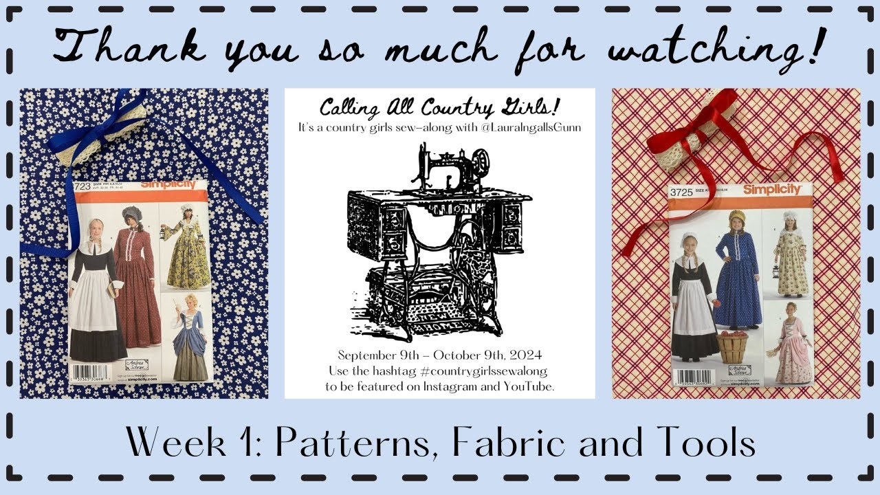 Country Girls Sew Along II Little House on the Prairie dress II Simplicity 3725 II Simplicity 3723