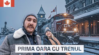 PRET de 5 ORI MAI MARE si merge LA FEL ca CFR:Cu trenul prin IARNA CANADIANA