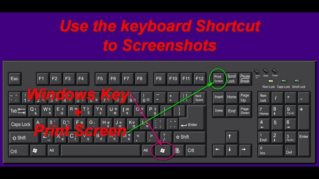 what is the shortcut of taking screenshot on laptop