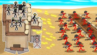 I Defended My Bunker From Overwhelming ENEMIES in Stickman Trenches!