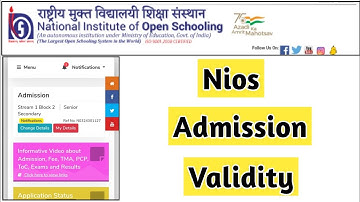 What is the validity of NIOS | Task Is Helping (NIOS) #ode #practical #exam #sa #fa