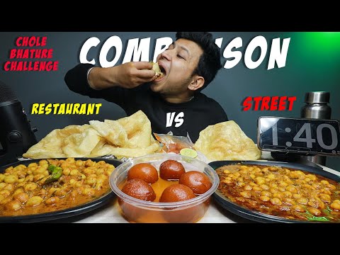 Rs 30 vs Rs 300 Chole Bhature Comparison with Gulab Jamun | Food Challenge, Comparison & Mukbang