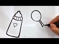 Drawing and Coloring a Sucker for kids | Рисуем Соску и Бутылку Малышам | Bolalar So'rg'ich chizish