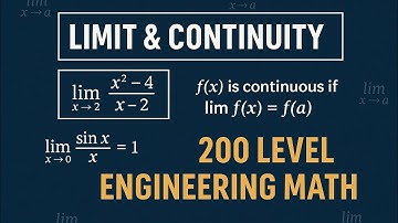 Limit & Continuity Explained 1| 200 Level Engineering Math