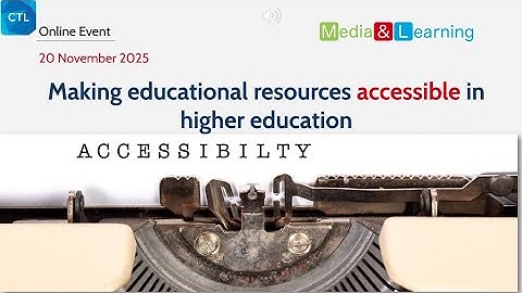 Making educational resources accessible in higher education