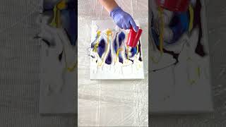 Pouring fluid acrylic. Pearl mix and multicolors. #acrylicfluidpouring