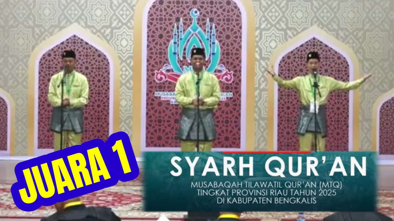 Ma Sya Allah ! Juara 1 Syarhil Qur'an Putra MTQ tingkat Provinsi RIAU di Kabupaten Bengkalis 2025
