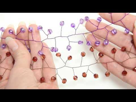 Цветные веточки для волос из бусин и проволоки. Bridal hair jewelry