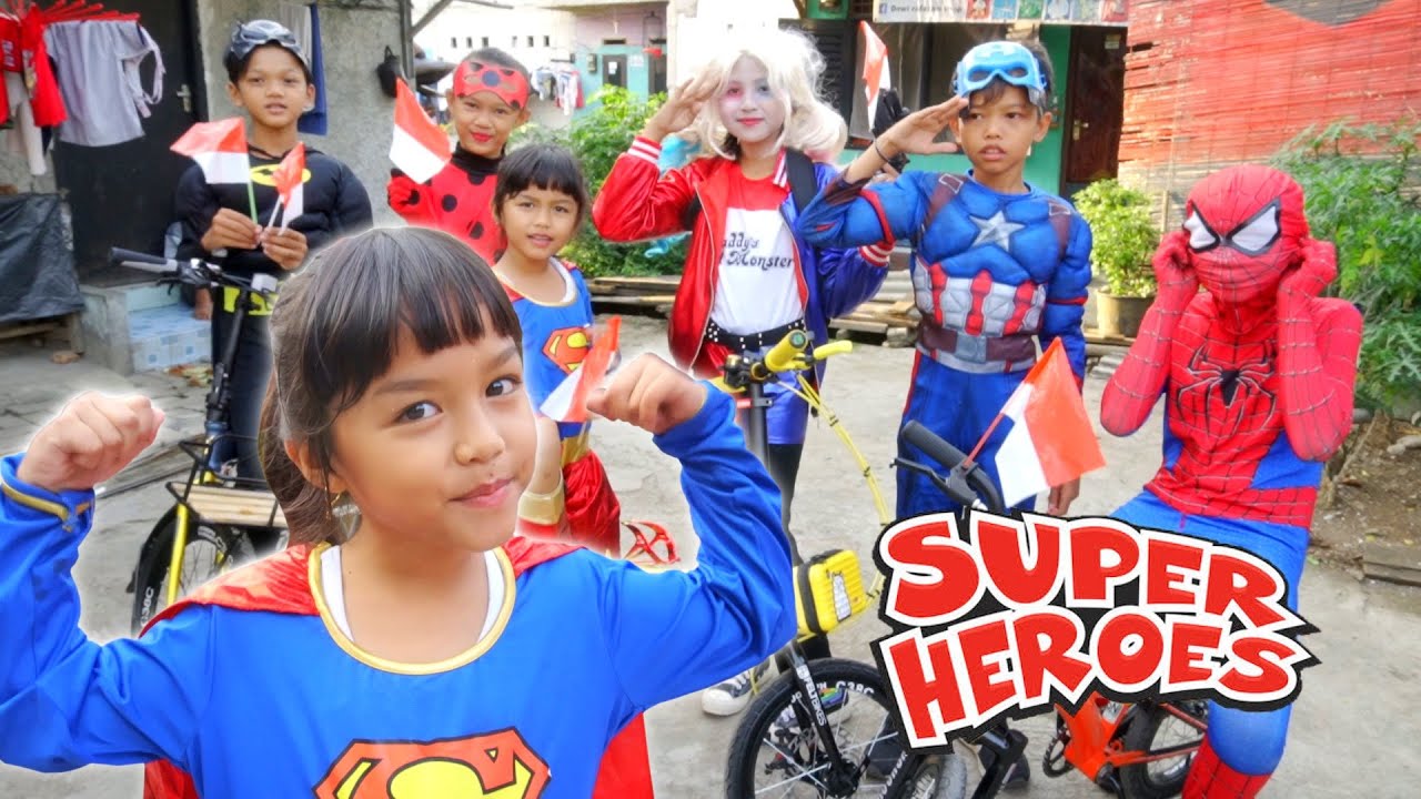 SUPERHERO LUCU BERAKSI IKUT PERLOMBAAN | SUPERHERO IN REAL LIFE | Princess Rara