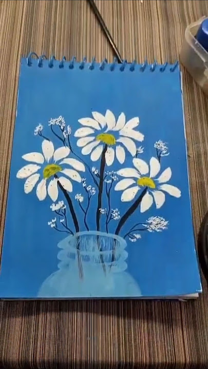 Flower Painting With Poster Colour / #diy #artscraft #trending #drawing #shorts #flowercraft