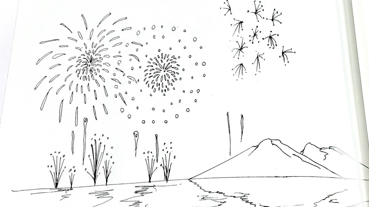 How To Draw A Pen Drawing Of A Firework In 10 Minutes Youtube