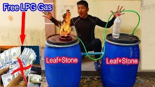Free LPG Gas - No Money can use Free Gas at home - Amazing idea to show How to make LP Gas from leaf