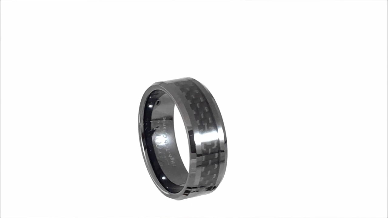 Black Zirconia Ceramic Ring with Black Carbon Fibre Inlay - YouTube