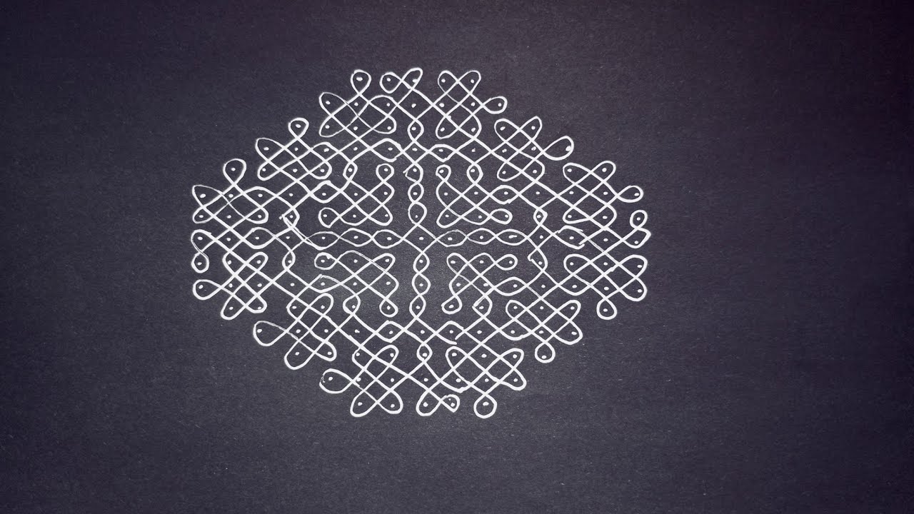 Unique 15-5 fusion sikku kolam/Indian rangoli patterns #music #muggulu #rangoli #kolam 