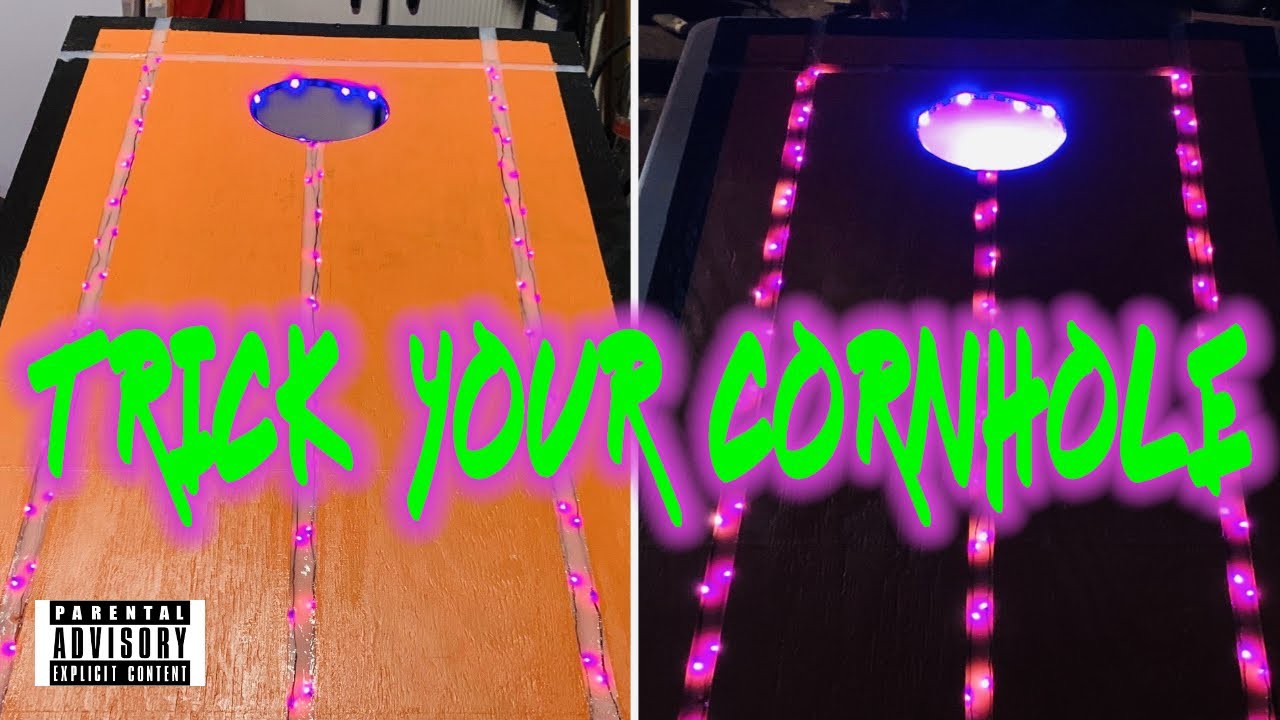 DIY CORNHOLE BOARDS WITH LIGHTS - YouTube