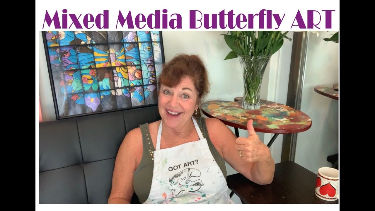Mixed Media Butterfly Art - YouTube