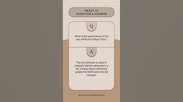 What is the significance of the key attribute in React lists ? 50 React Question & Answer Playlist