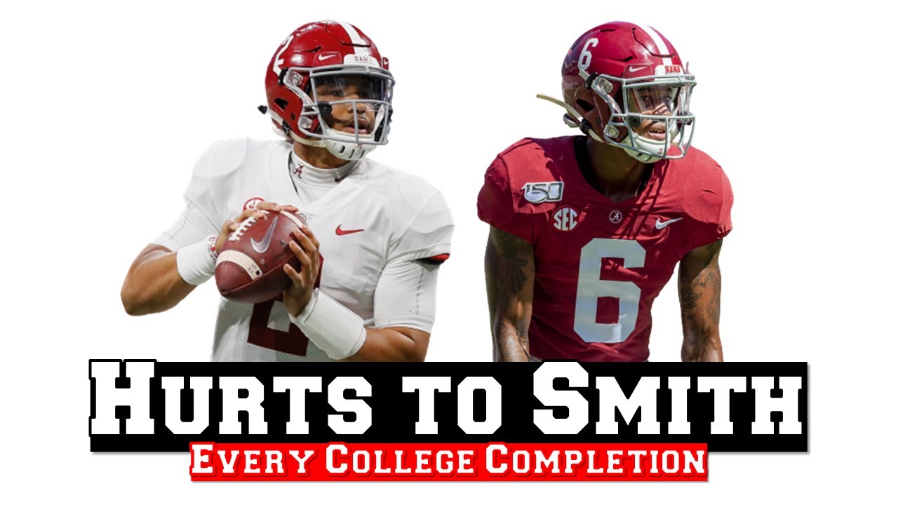 Every Jalen Hurts to DeVonta Smith Completion in College 