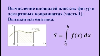 Вычисление площадей плоских фигур в декартовых координатах (часть 1).