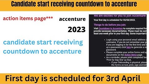 countdown to accenture || action items page || accenture onboarding 2023 ||