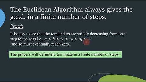 Euclidean algorithm for finding gcd- Proof of the algorithm