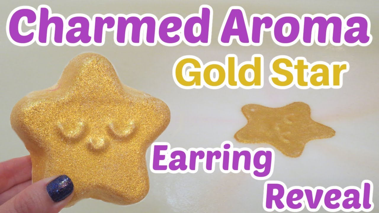 Charmed Aroma Earring Reveal Gold Star Bath Bomb DEMO! YouTube
