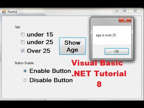 Visual Basic .NET Tutorial 8 - How to use RadioButtons and CheckBoxes in Visual Basic